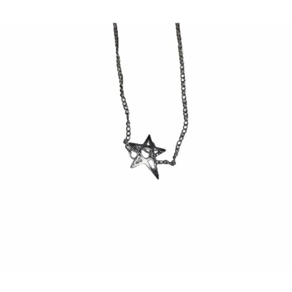 Lovesick Womens Silver Pentagram Star Necklace Chain‎ Adjustable Gothic Jewelry - Picture 2 of 4